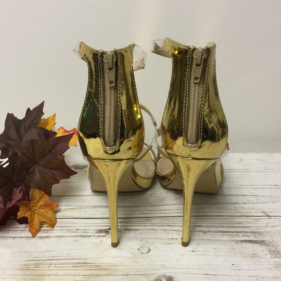 Olivia Ferguson 5” Gold Heels - Size 10 - Picture 4 of 8